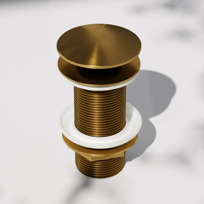 Luxe Brushed Gold Unslotted Click Clack Basin Waste