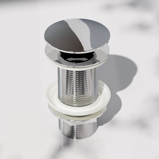 Luxe Chrome Unslotted Click Clack Basin Waste