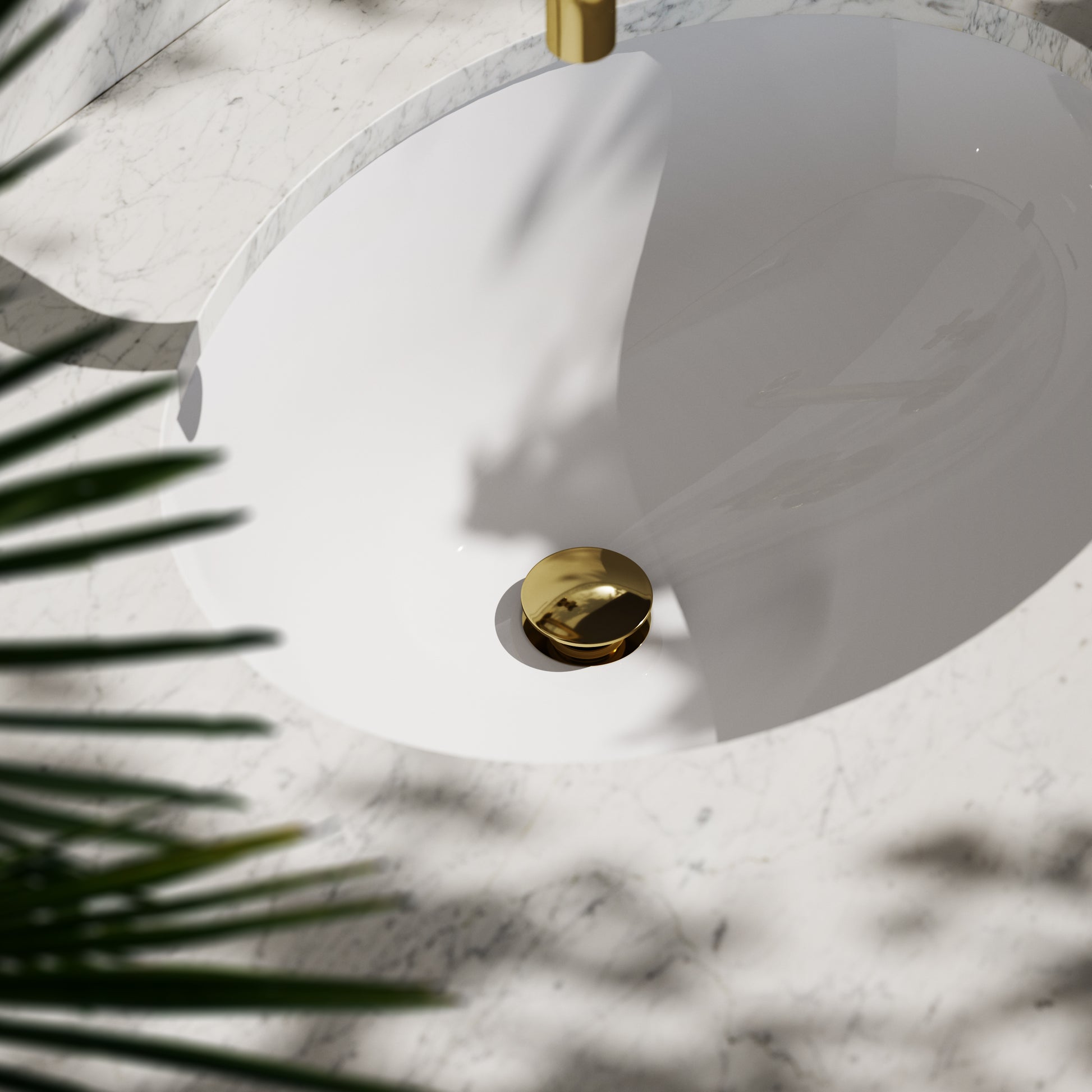 Luxe Polished Brass Unslotted Click Clack Basin Waste