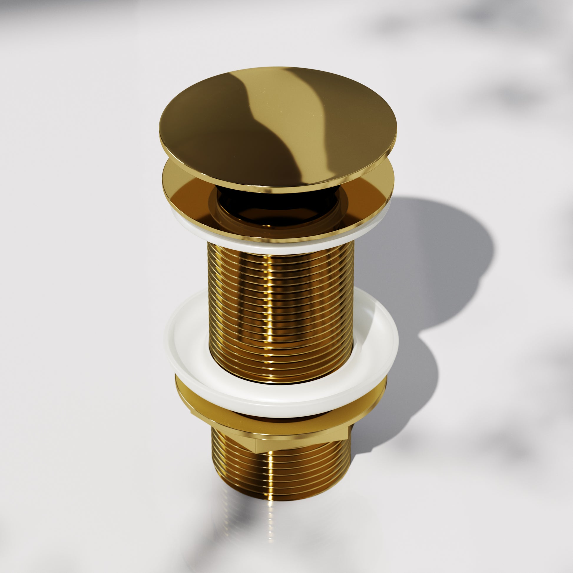 Luxe Polished Brass Unslotted Click Clack Basin Waste