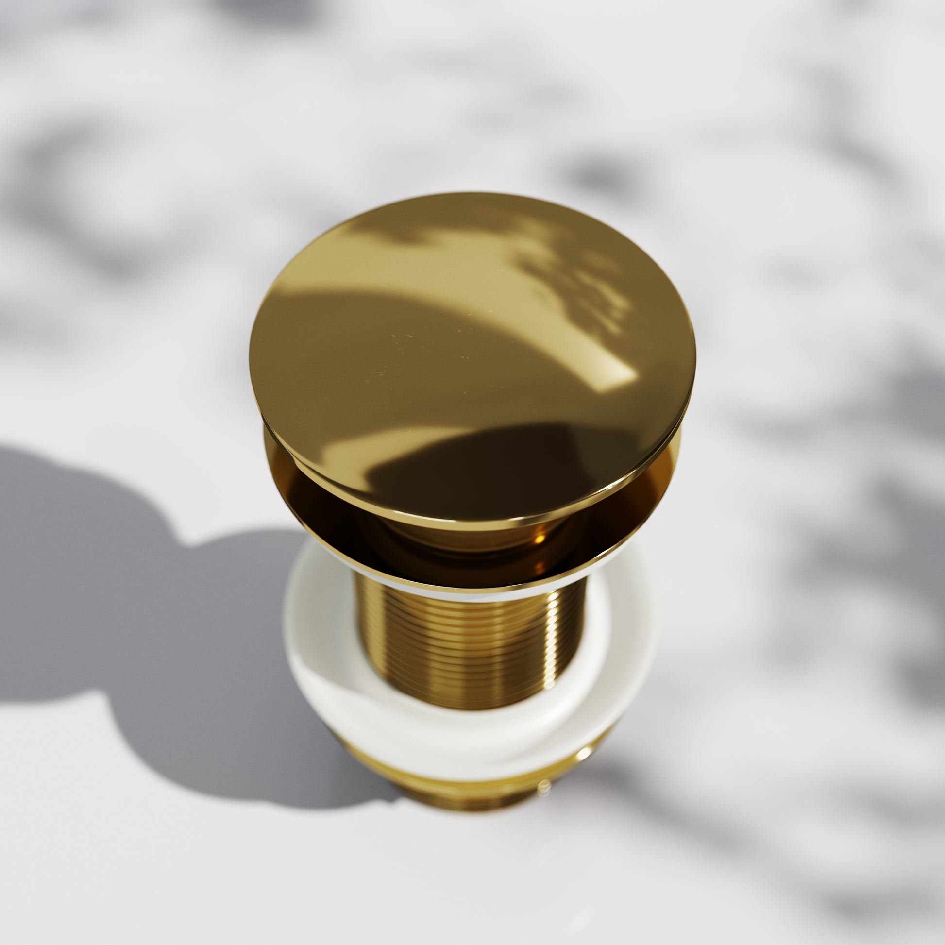 Luxe Polished Brass Unslotted Click Clack Basin Waste