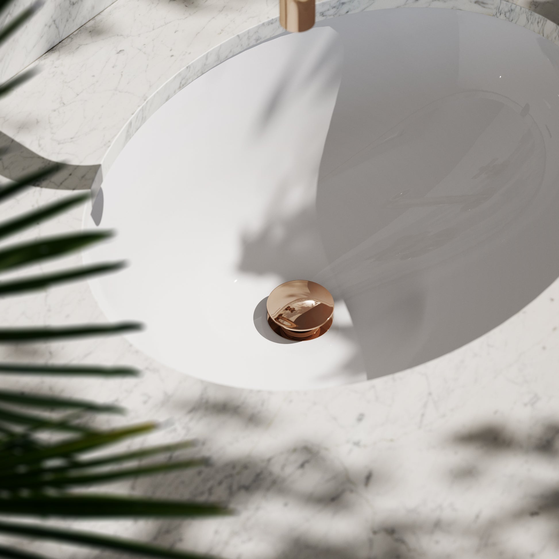 Luxe Rose Gold Unslotted Click Clack basin Waste