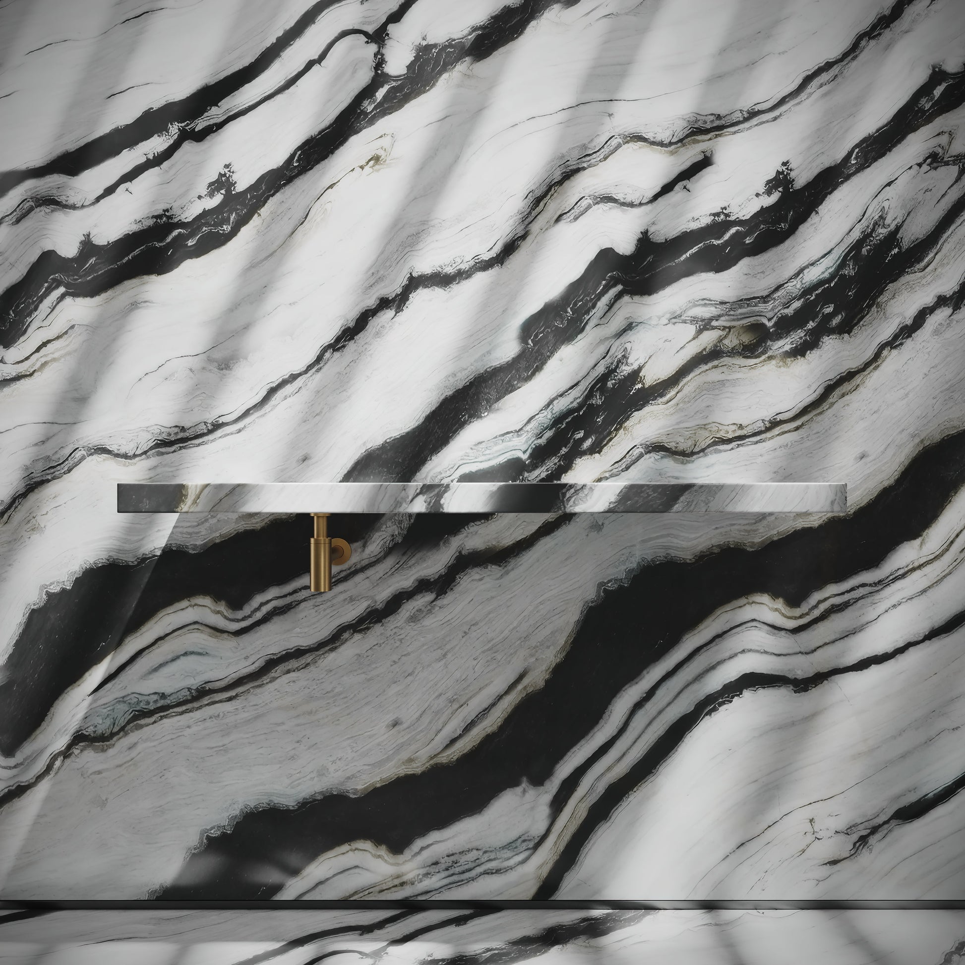 Levitare Panda Marble Ultra Thin Wall Mounted Basin 1200mm (Offset Waste)