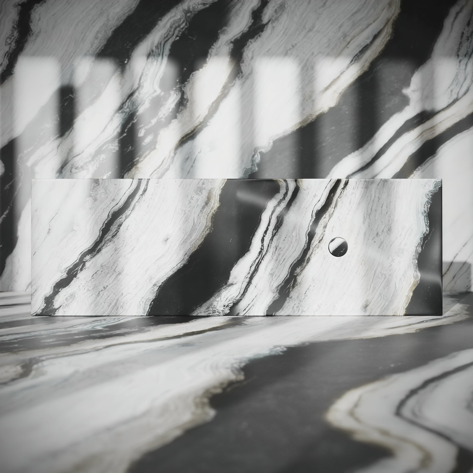 Levitare Panda Marble Ultra Thin Wall Mounted Basin 1200mm (Offset Waste)