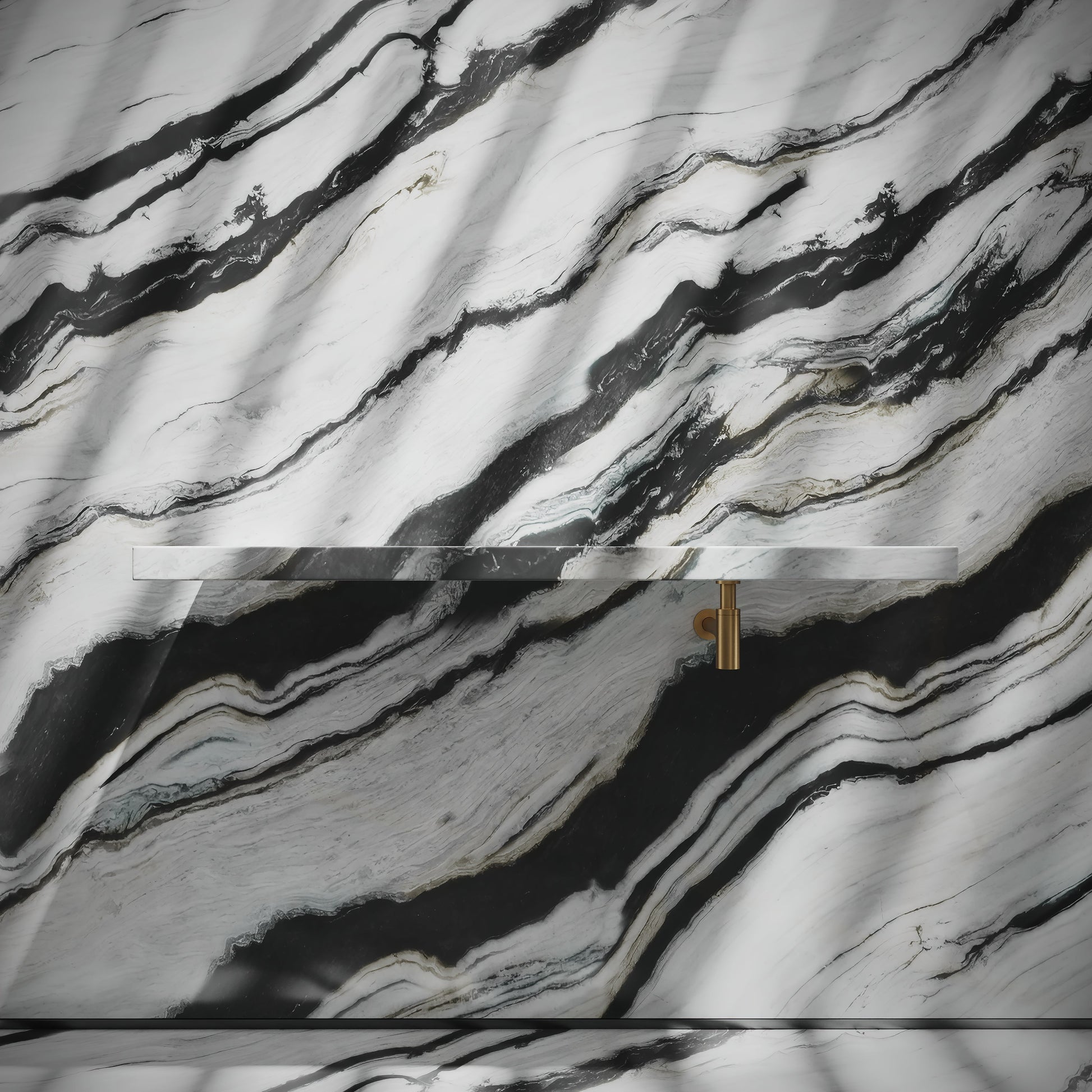 Levitare Panda Marble Ultra Thin Wall Mounted Basin 1200mm (Offset Waste)