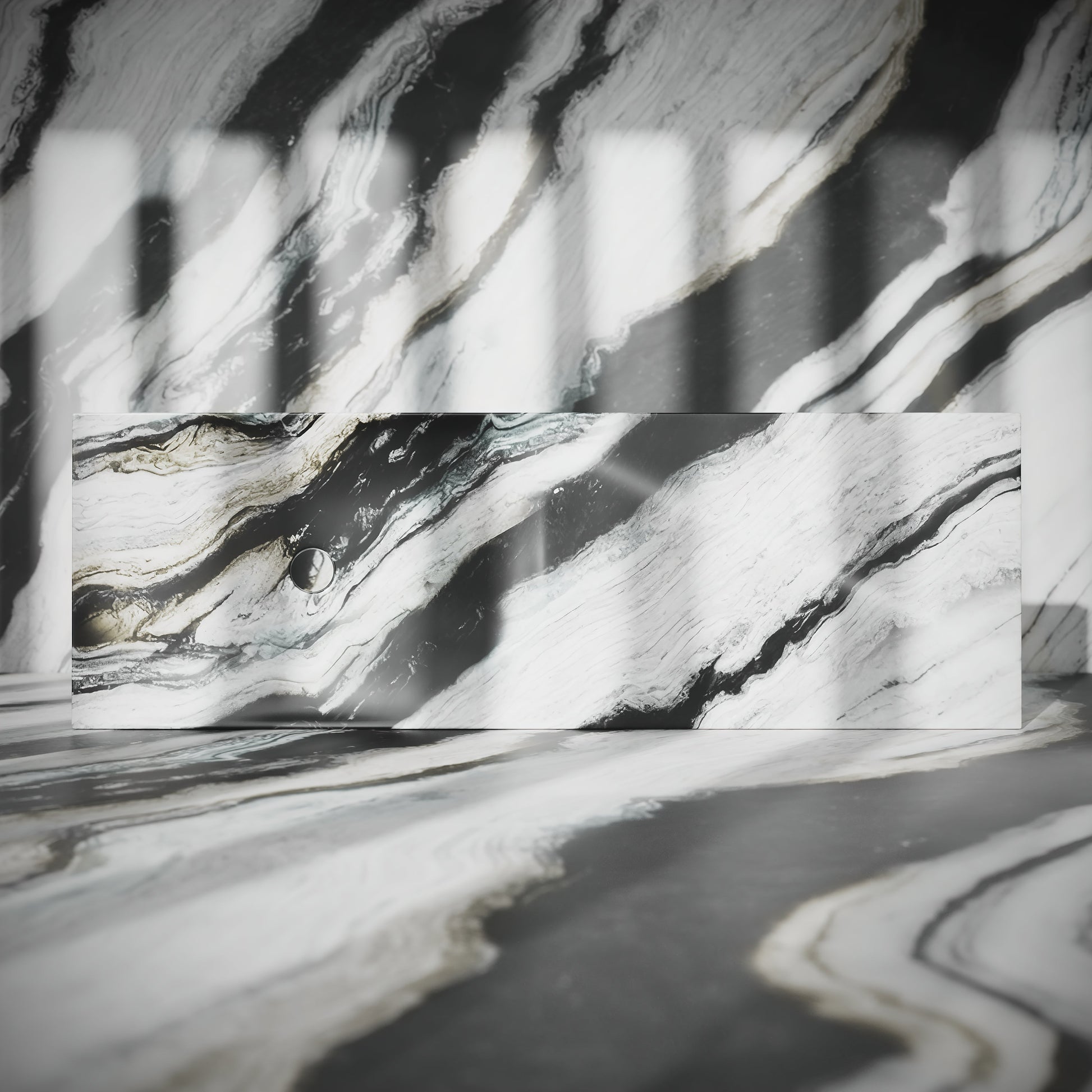 Levitare Panda Marble Ultra Thin Wall Mounted Basin 1200mm (Offset Waste)