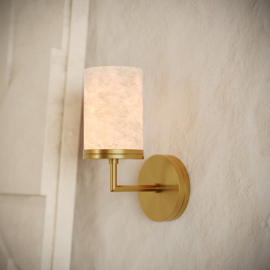 Riflesso Alabaster Wall Sconce Light Brushed Gold 260mm