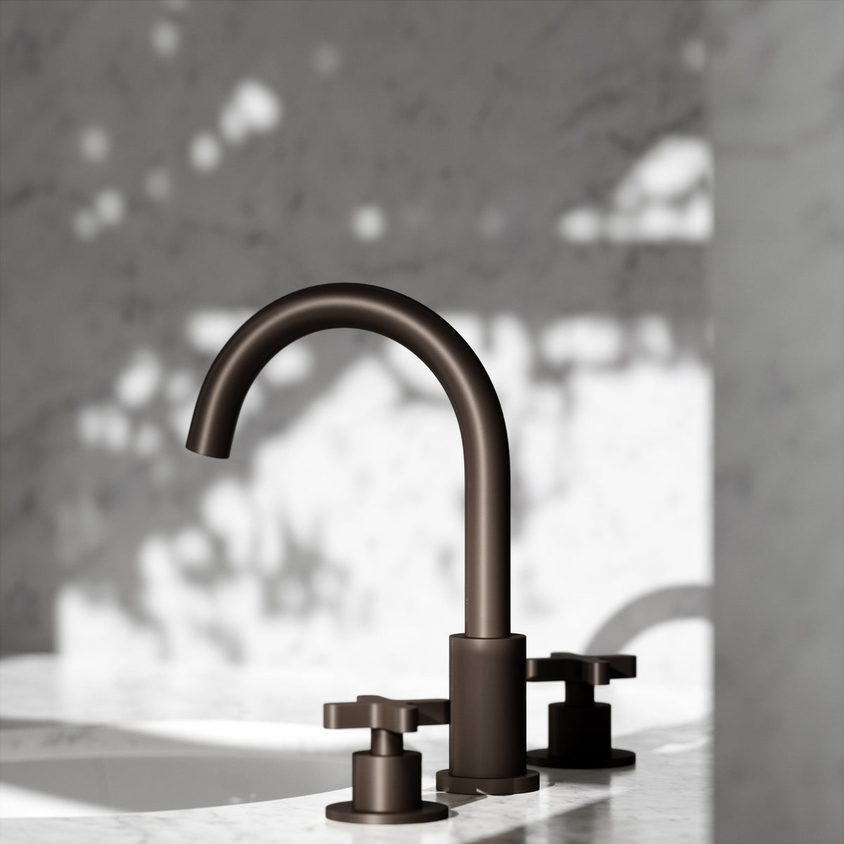 Regal Deep Bronze Crosshead Deck Mounted 3-Hole Basin Mixer Tap