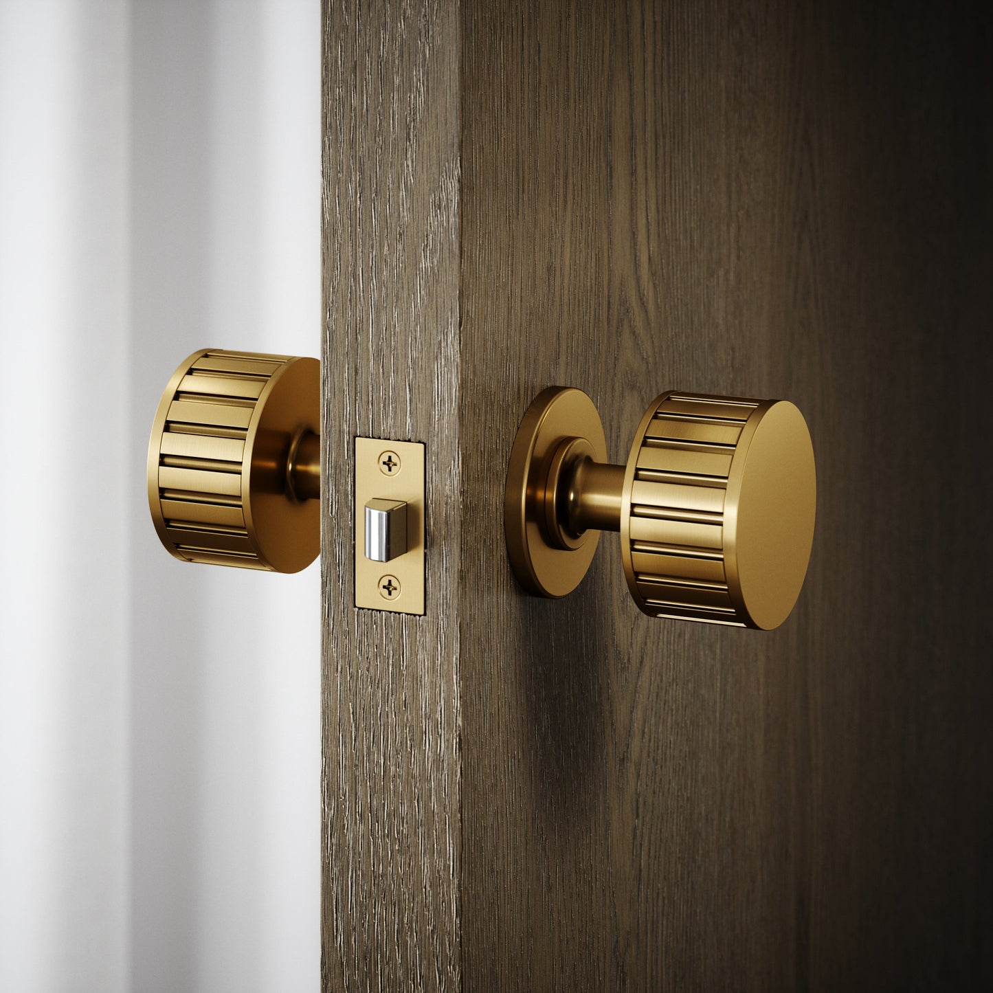 Royal Ascot Brushed Gold Deep Flute Mortice Door Knobs