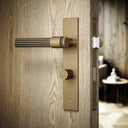 Royal Oak Aged Bronze Deep Flute Bathroom WC Handle & Plate Thumbturn Set