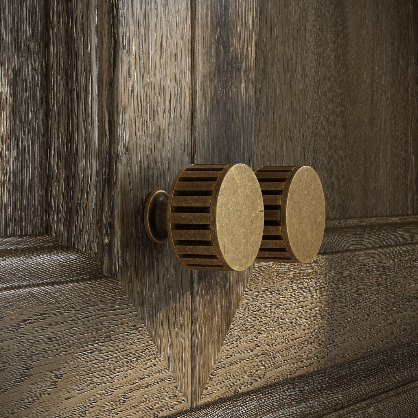 Royal Oak Aged Bronze Deep Flute Cabinet Door Knob
