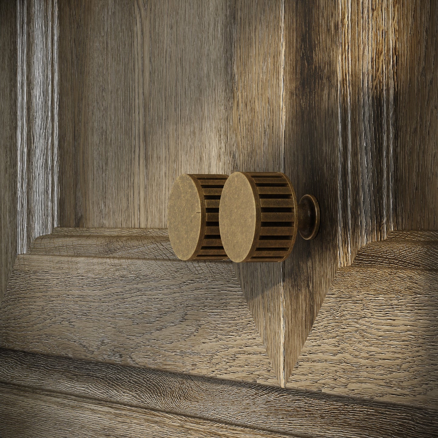 Royal Oak Aged Bronze Deep Flute Cabinet Door Knob