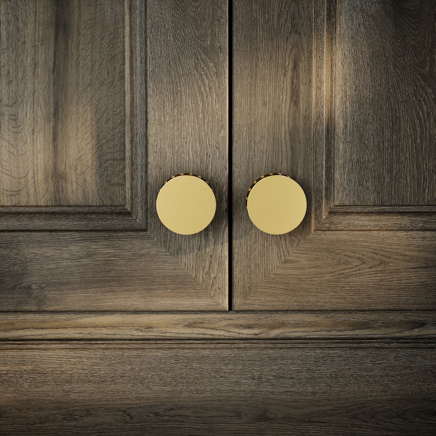 Royal Oak Brushed Gold Deep Flute Cabinet Door Knob