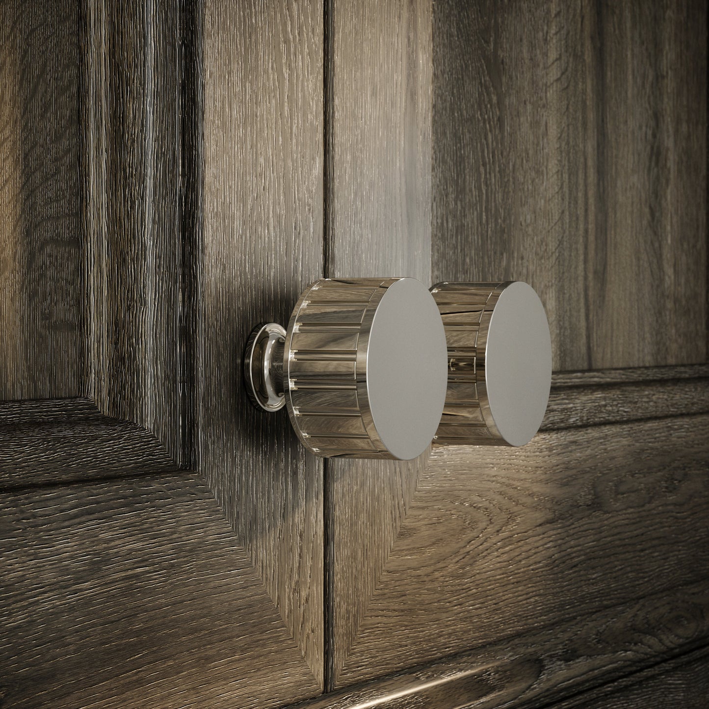 Royal Oak Polished Nickel Deep Flute Cabinet Door Knob