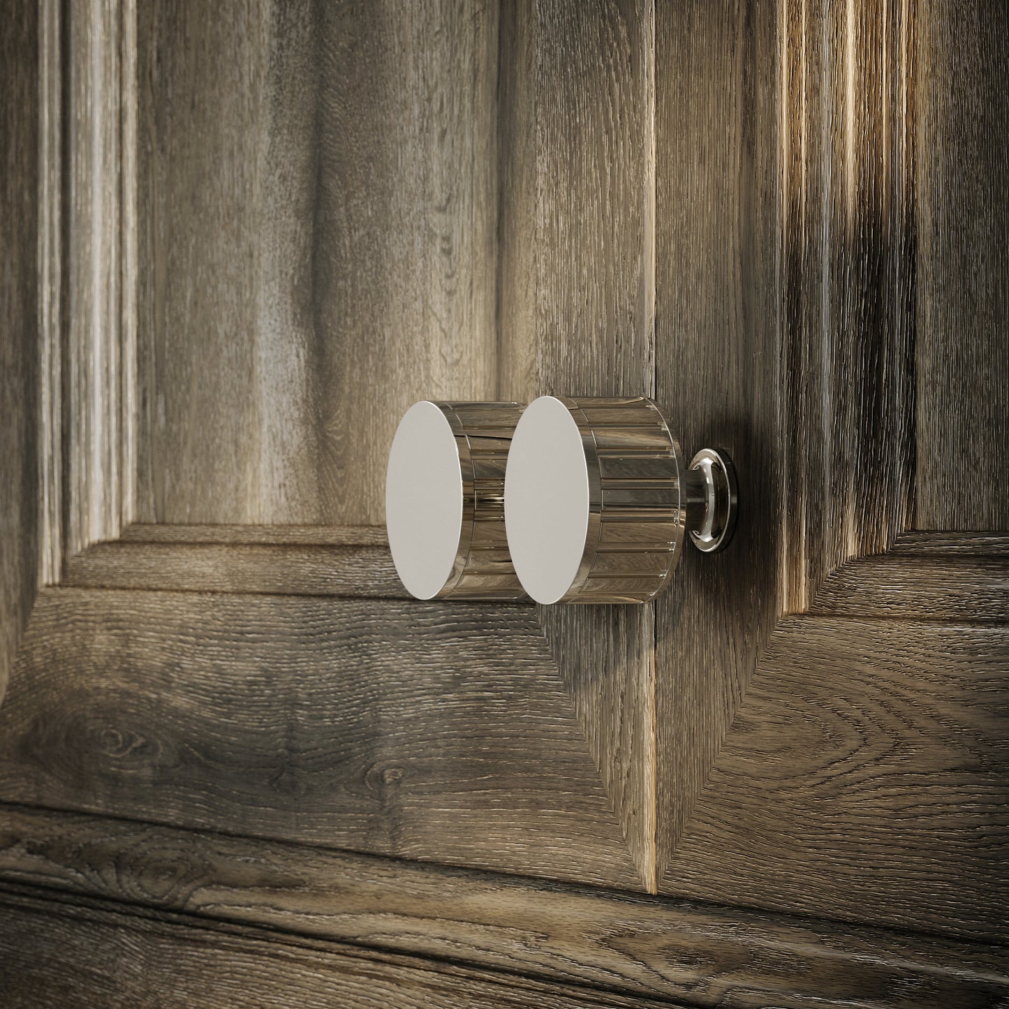 Royal Oak Polished Nickel Deep Flute Cabinet Door Knob