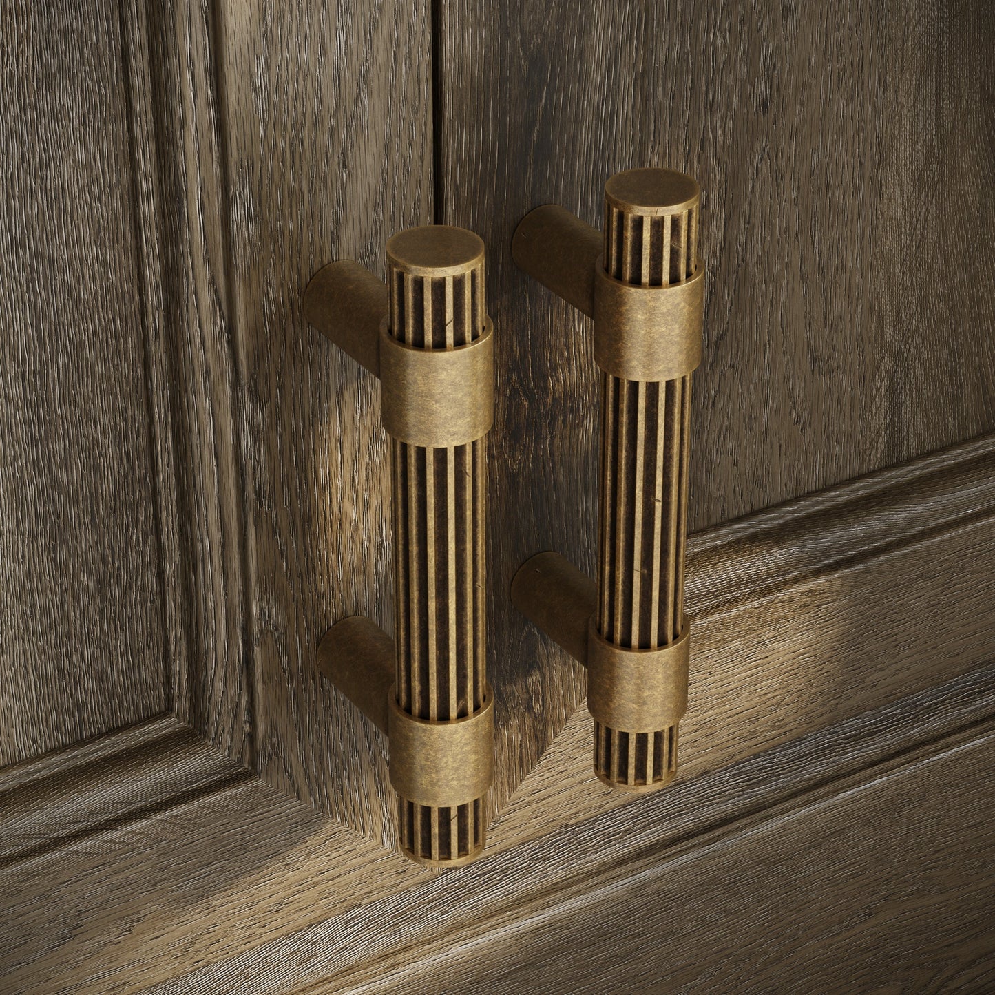 Royal Oak Aged Bronze Deep Flute Pull Bar Handle 150mm
