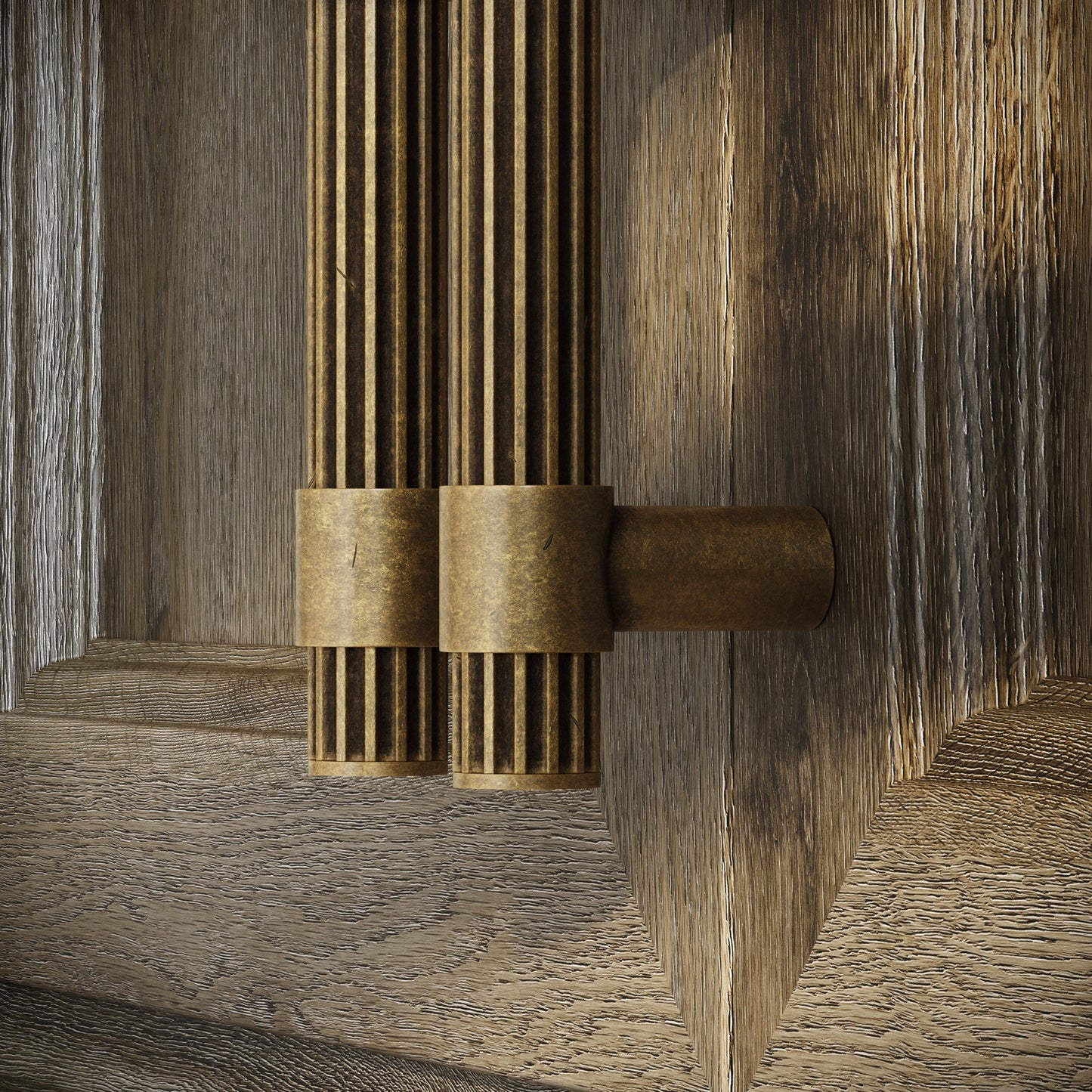 Royal Oak Aged Bronze Deep Flute Pull Bar Handle 150mm