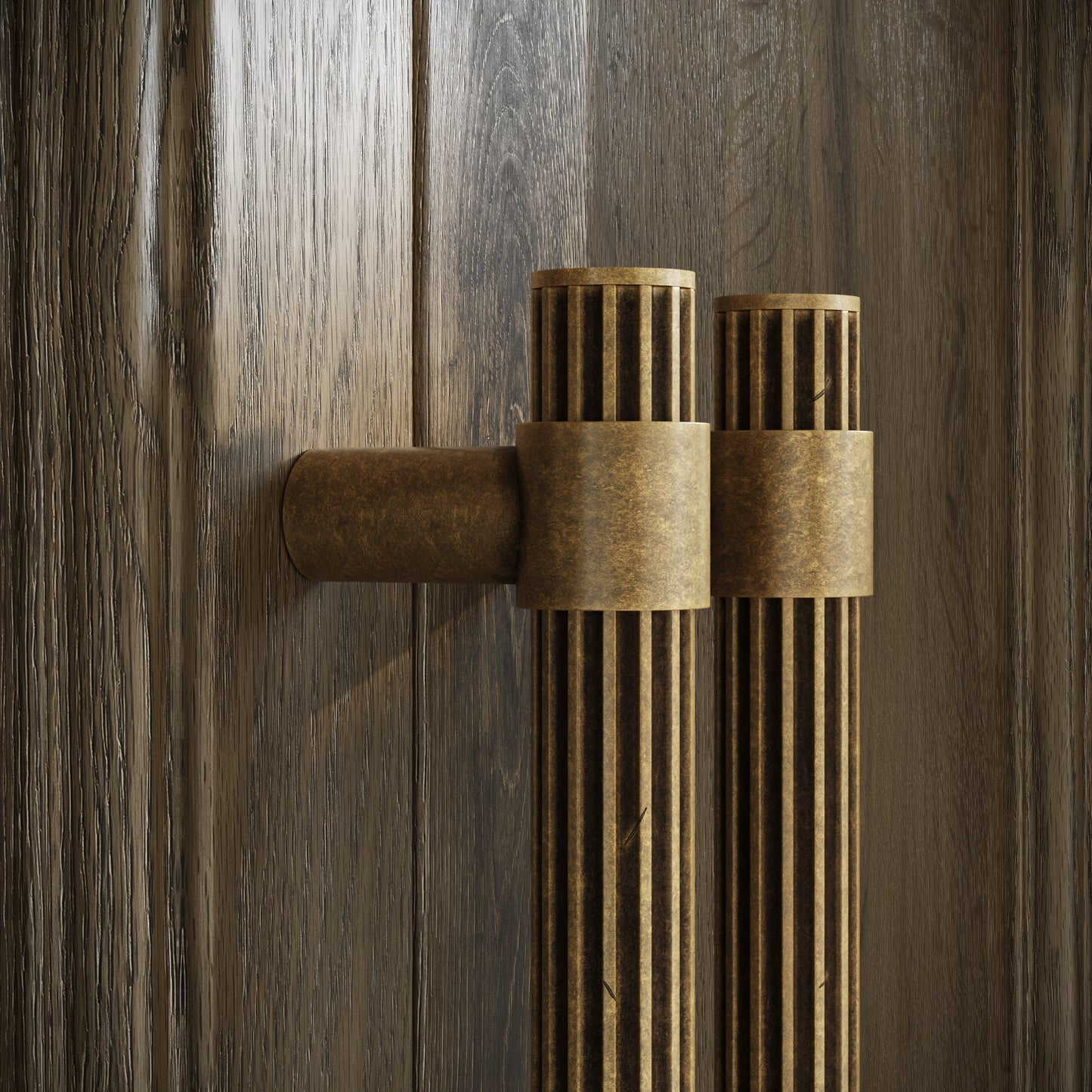 Royal Oak Aged Bronze Deep Flute Pull Bar Handle 150mm