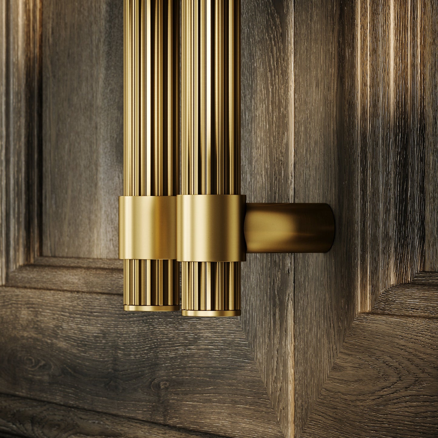 Royal Oak Brushed Gold Deep Flute Pull Bar Handle 150mm