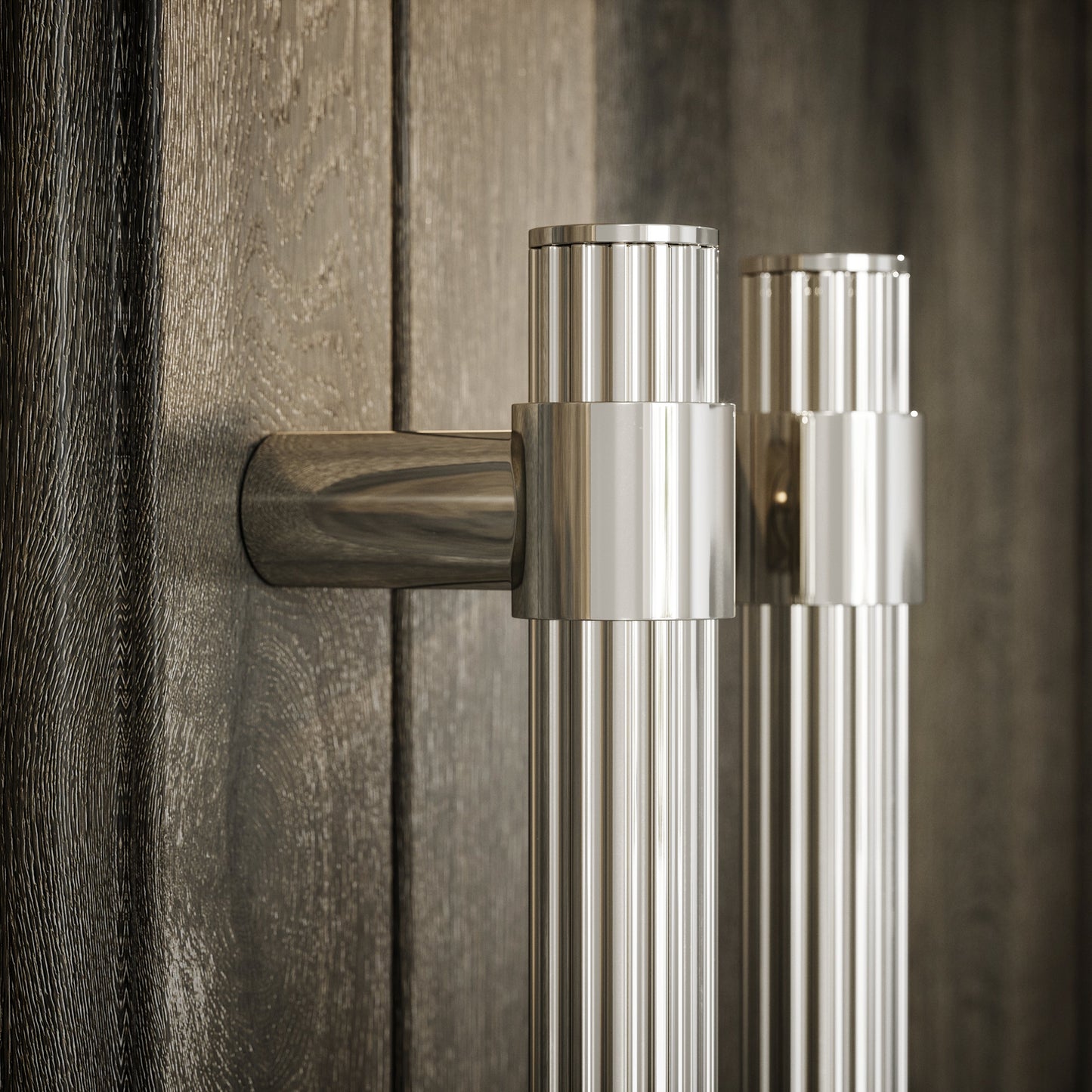 Royal Oak Polished Nickel Deep Flute Pull Bar Handle 150mm