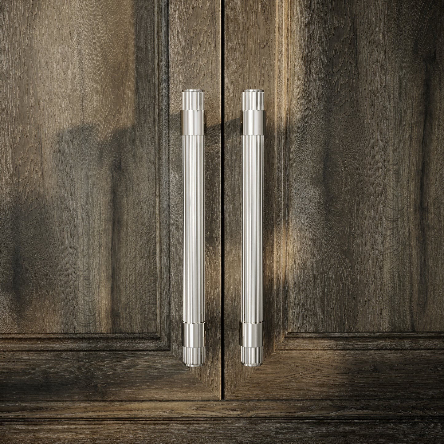 Royal Oak Polished Nickel Deep Flute Pull Bar Handle 250mm