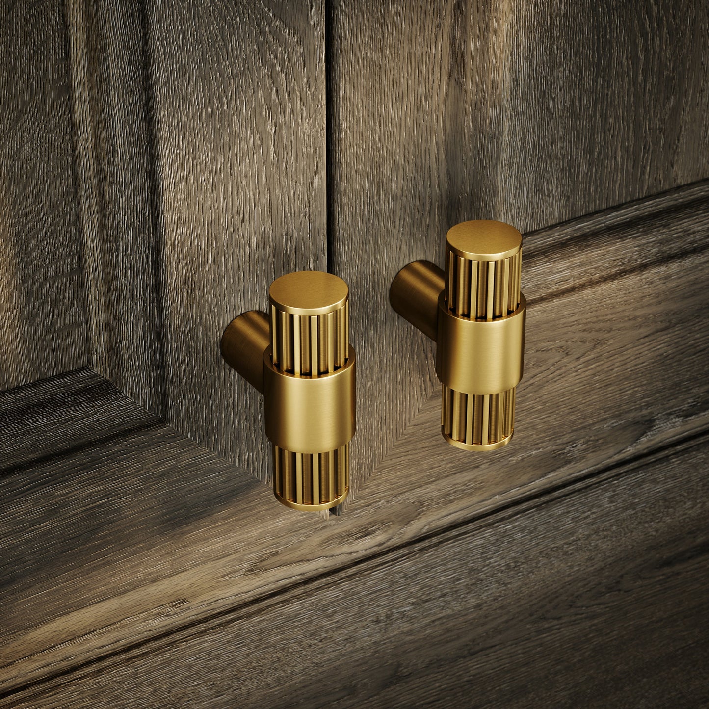 Royal Oak Brushed Gold Deep Flute T-Bar Cabinet Door Handle