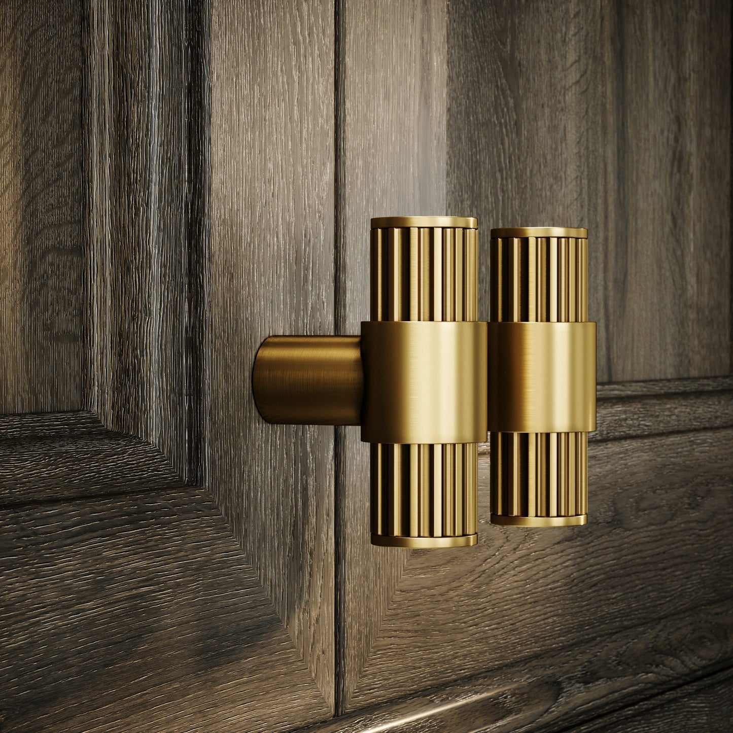 Royal Oak Brushed Gold Deep Flute T-Bar Cabinet Door Handle