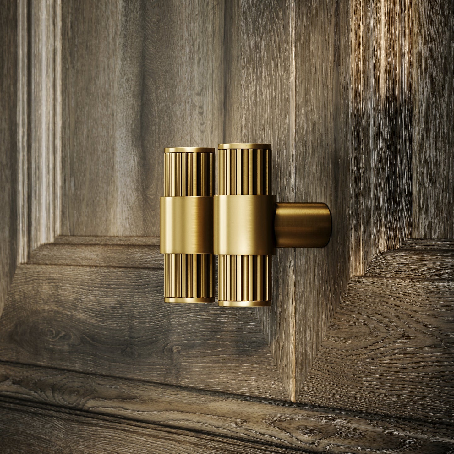 Royal Oak Brushed Gold Deep Flute T-Bar Cabinet Door Handle