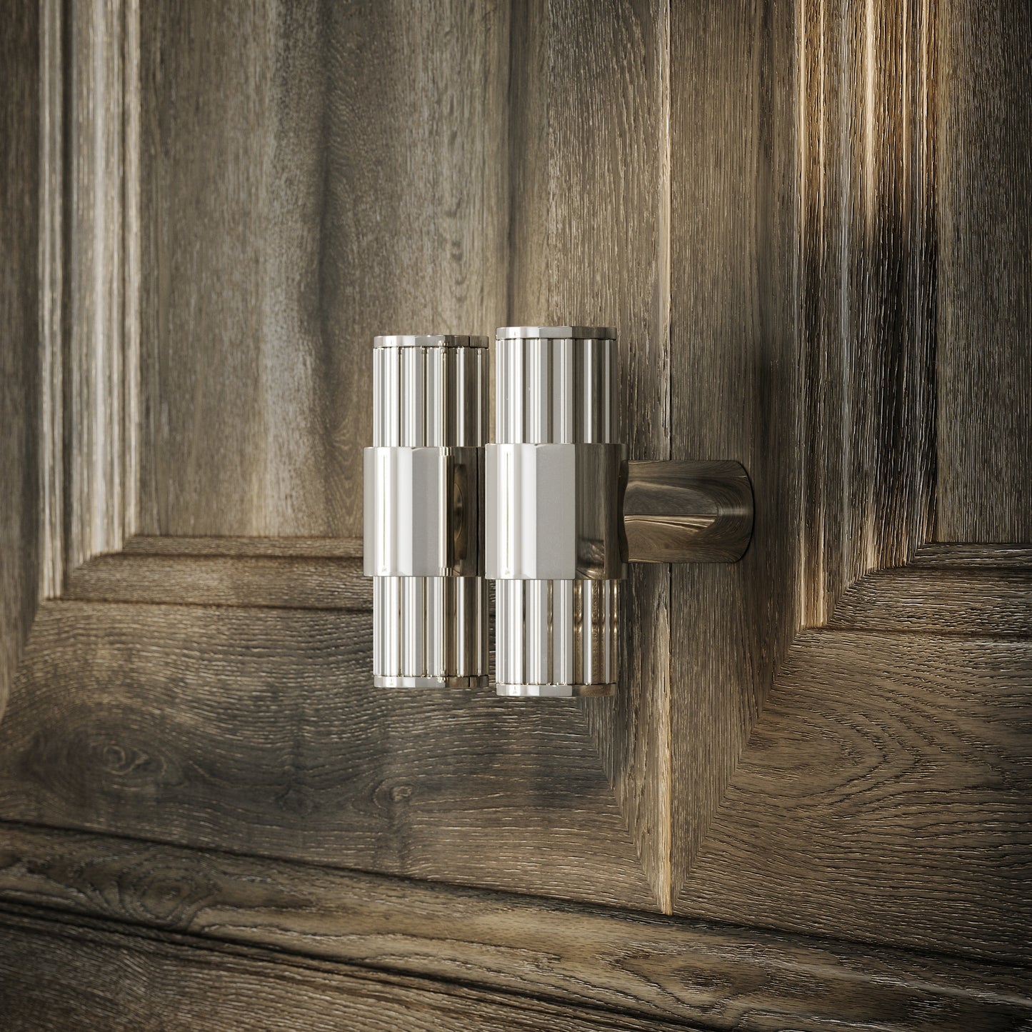Royal Oak Polished Nickel Deep Flute T-Bar Cabinet Door Handle