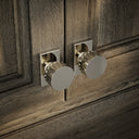 Royal Oak Plate Polished Nickel Deep Flute Cabinet Door Knob