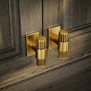 Royal Oak Plate Brushed Gold Deep Flute T-Bar Cabinet Door Handle