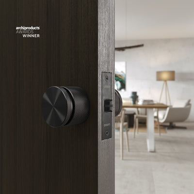 Spectre Knurled Privacy Brushed Black Internal Door Handle