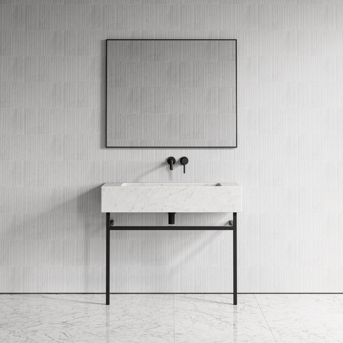 Vernante Carrara Marble Vanity Unit 1000mm