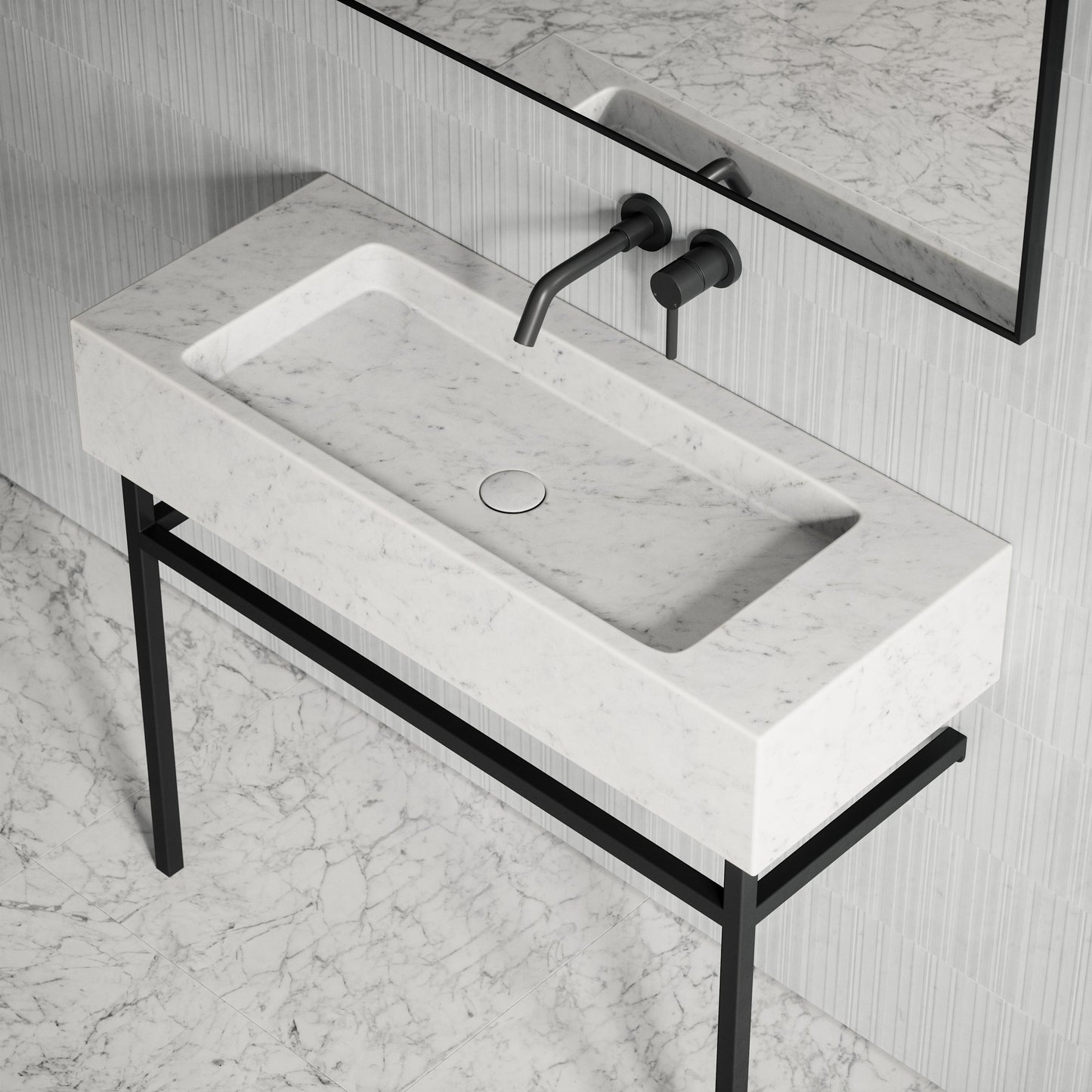 Vernante Carrara Marble Vanity Unit 1000mm