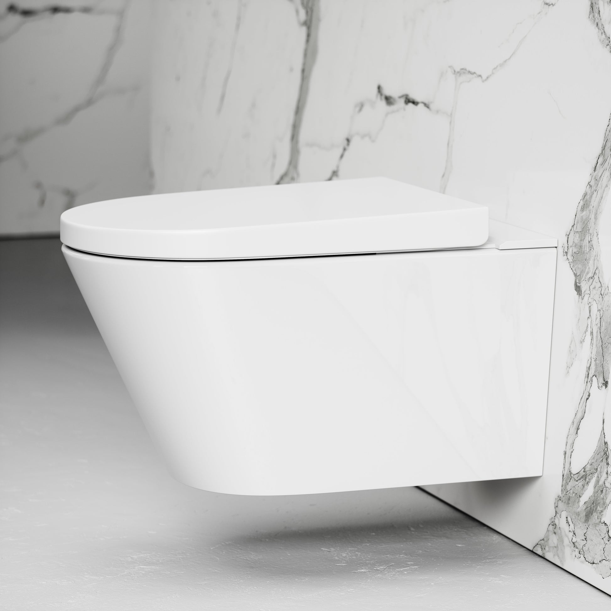 Intellismart Wall Hung Rimless Bidet Toilet with Concealed Cistern Frame and Brushed Stainless Flush Plate