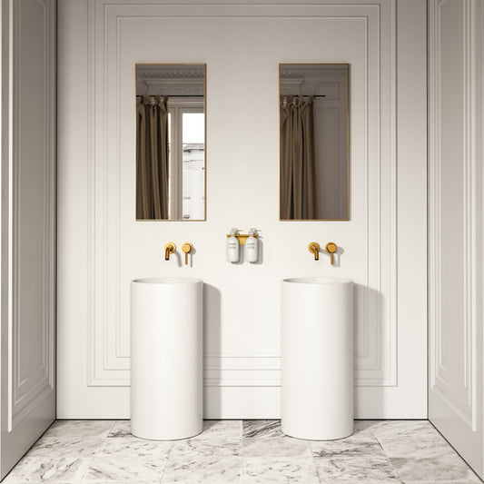 Alina Cylinder Freestanding Stone Basin 400mm