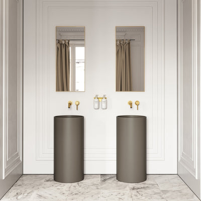 Alina Earth Cylinder Freestanding Stone Basin 400mm