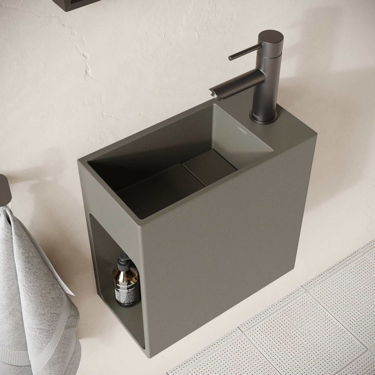 Alto Oyster Concrete Wall Hung Basin 400mm