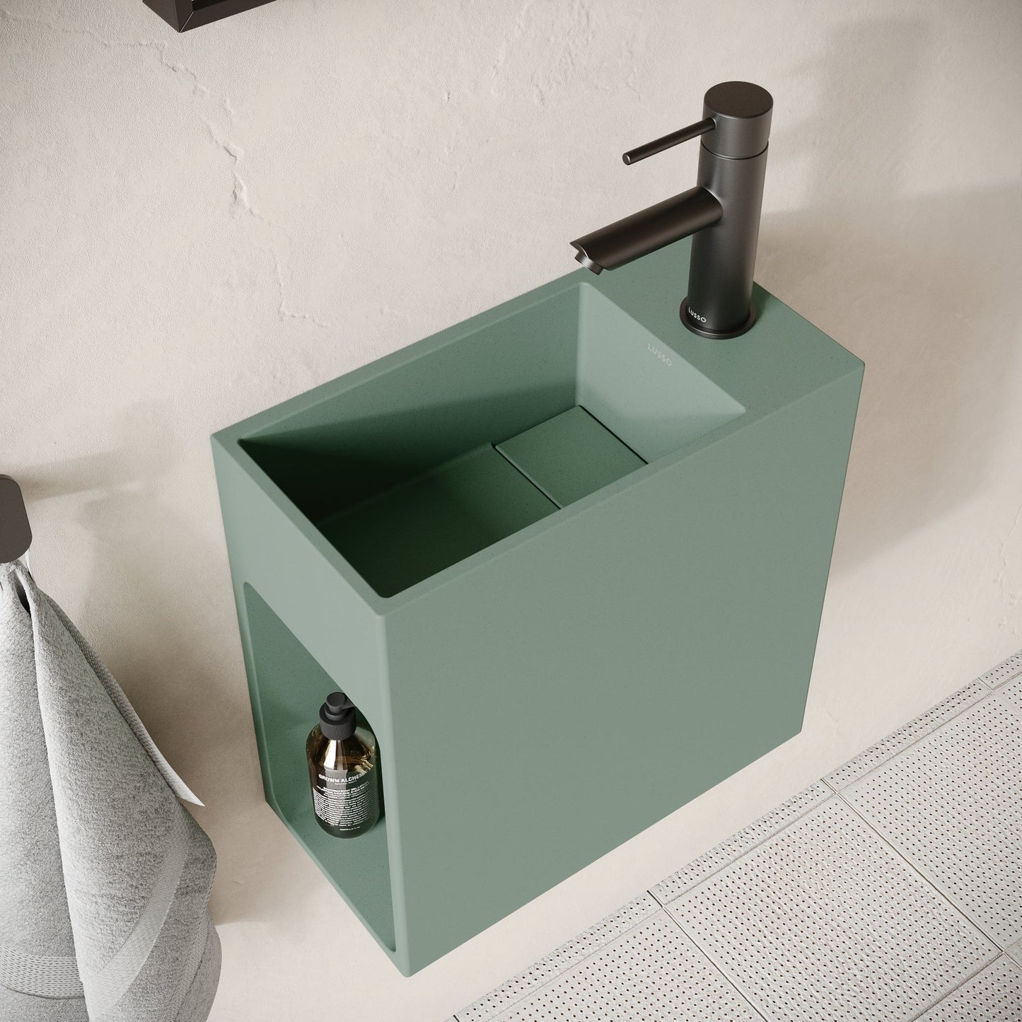 Alto Seafoam Concrete Wall Hung Basin 400mm