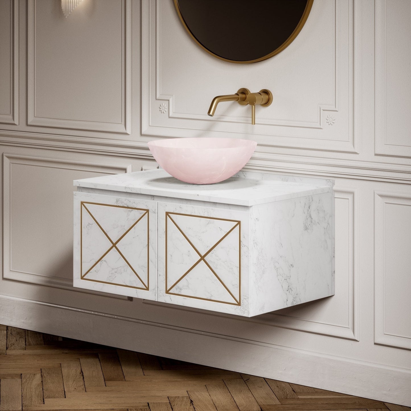 Annabel Pink Onyx Countertop Basin 400mm
