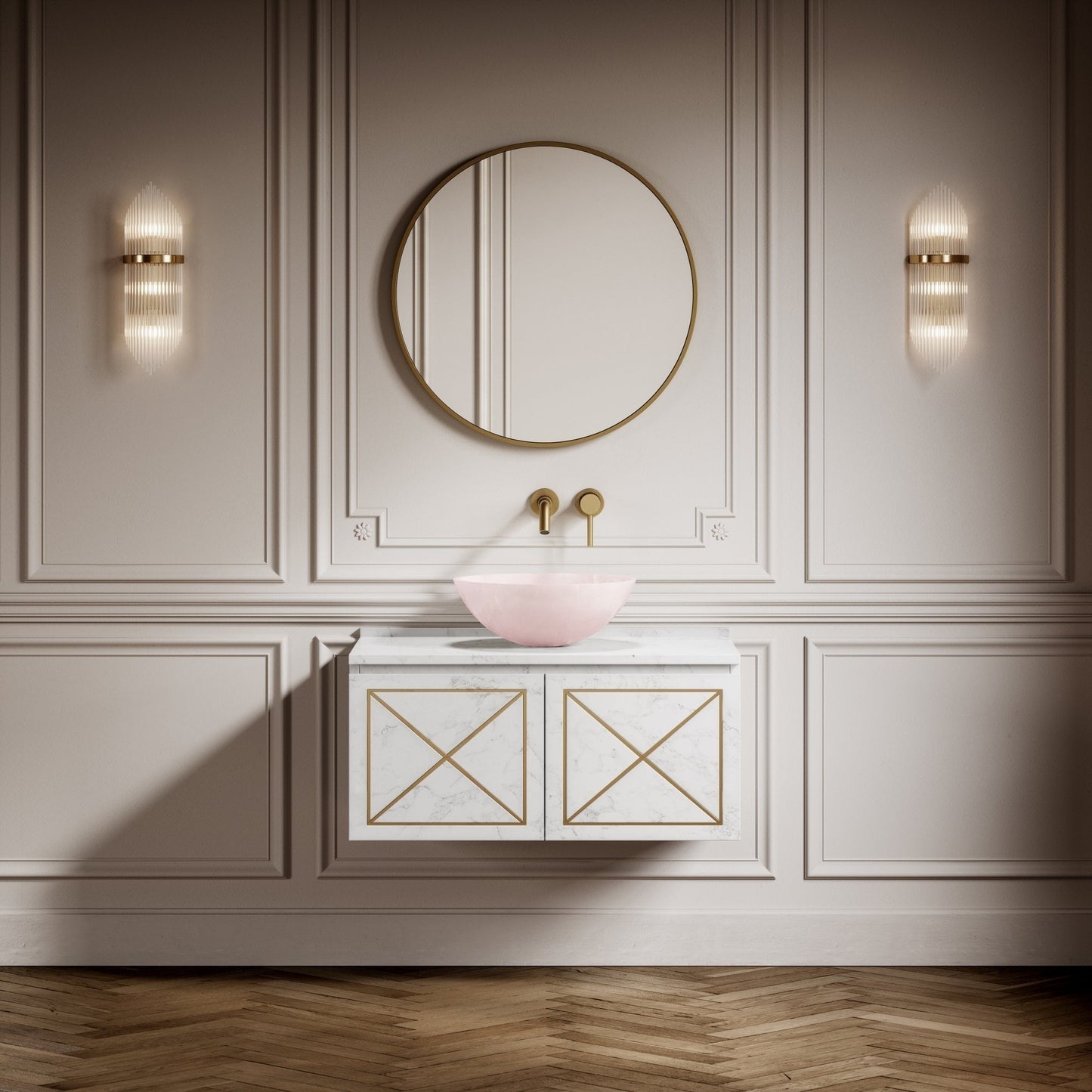 Annabel Pink Onyx Countertop Basin 400mm