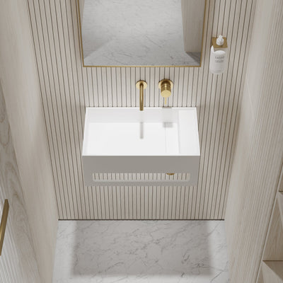 Art Wall Hung Stone Basin 500mm