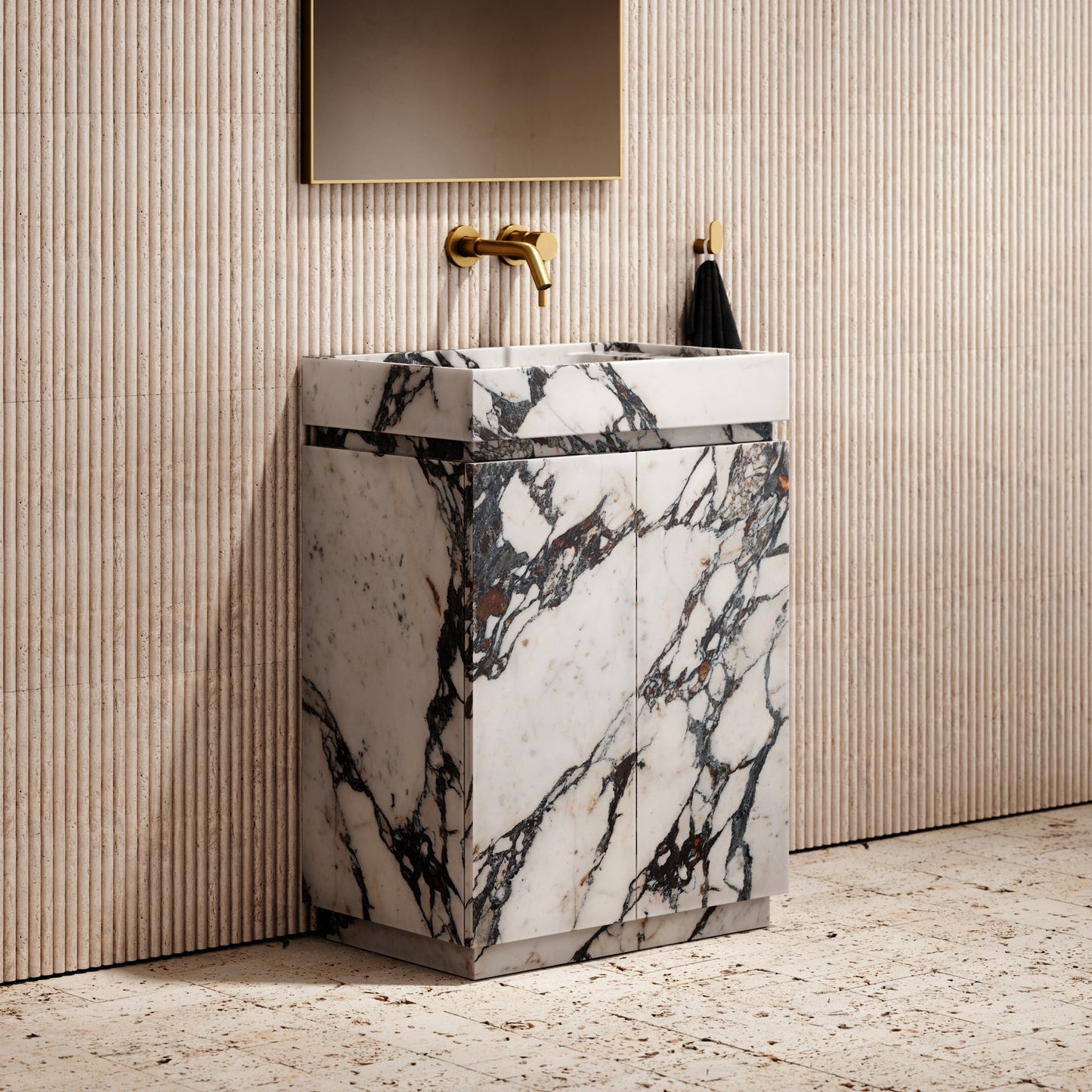 Artista Calacatta Viola Marble Bathroom Vanity Unit 600mm
