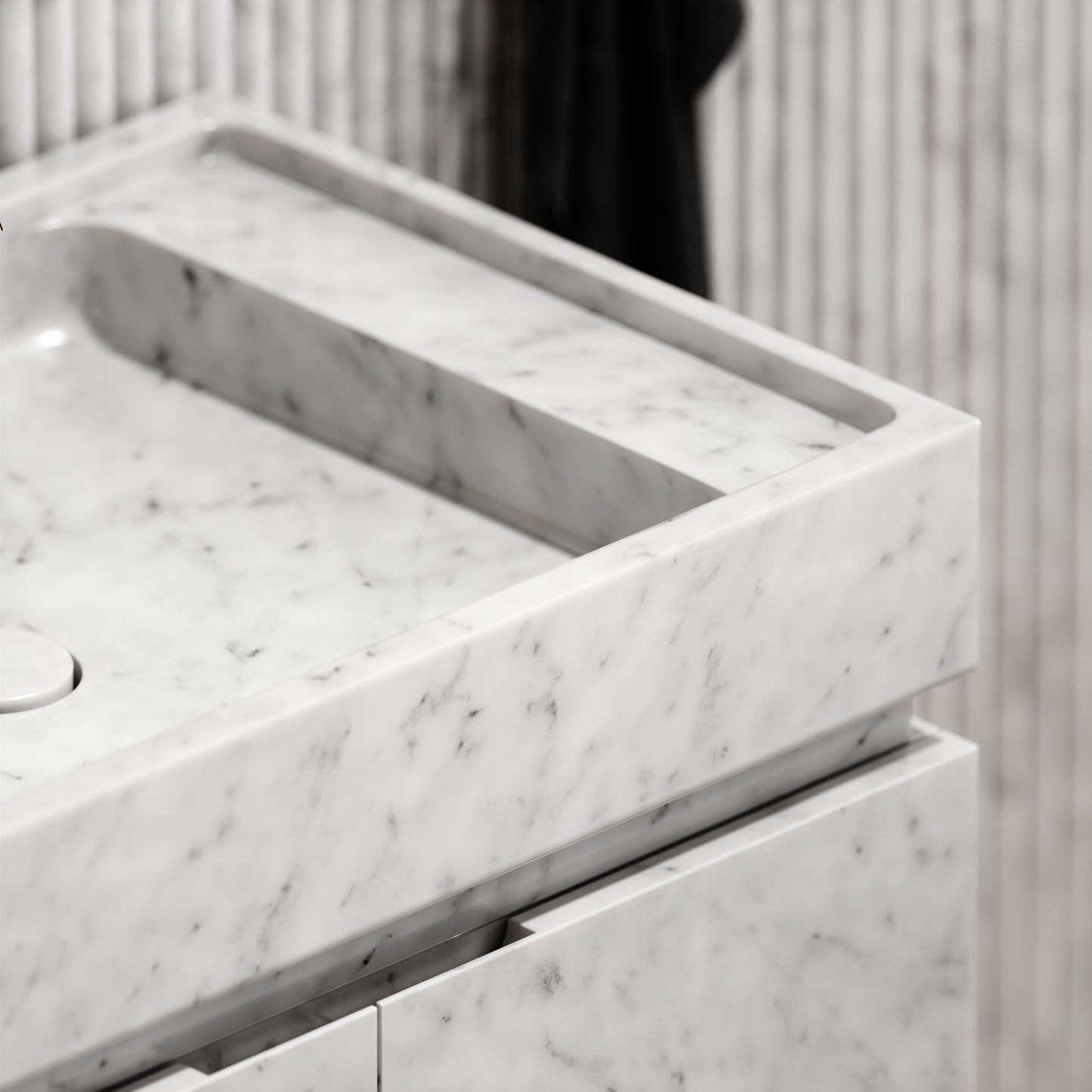 Artista Carrara Marble Bathroom Vanity Unit 600mm