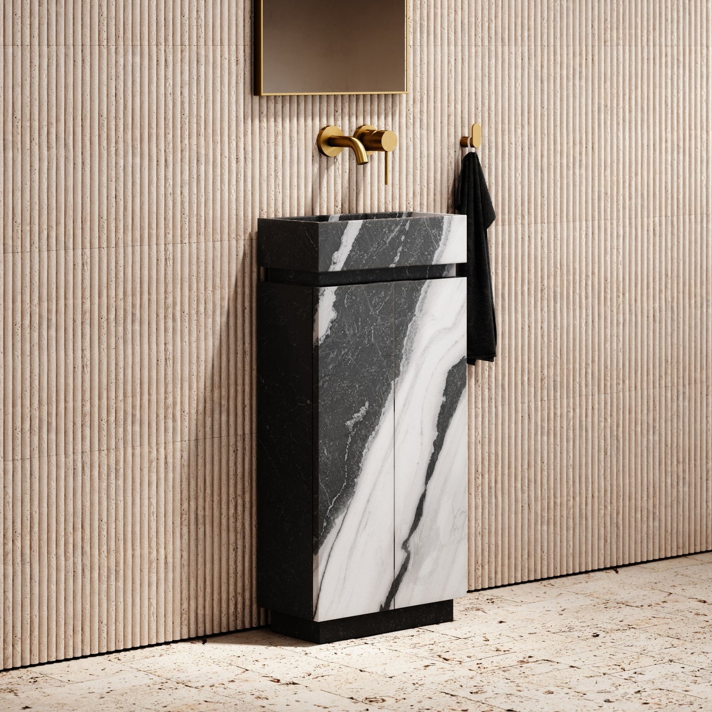 Artista Panda Marble Bathroom Vanity Unit 400mm