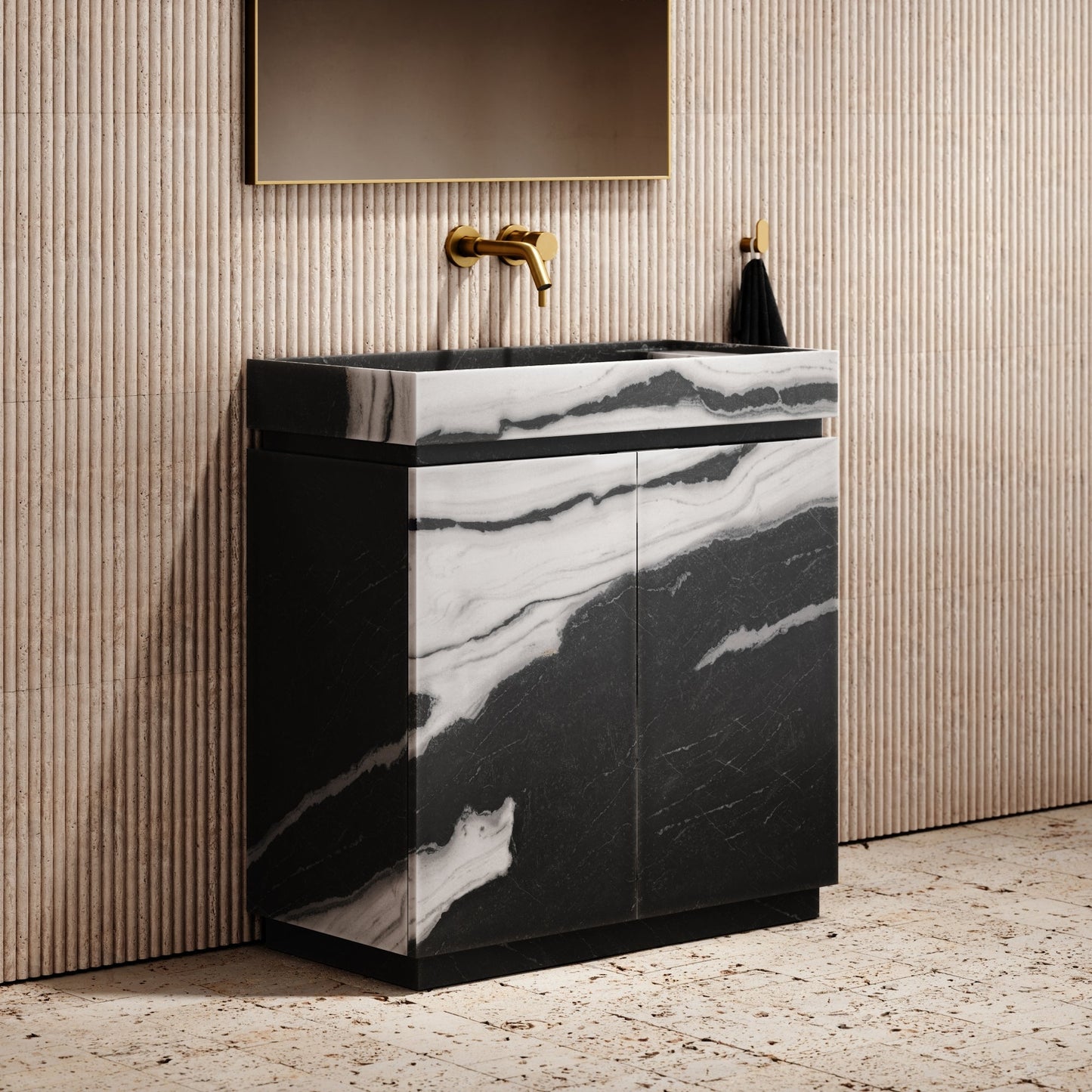 Artista Panda Marble Bathroom Vanity Unit 800mm
