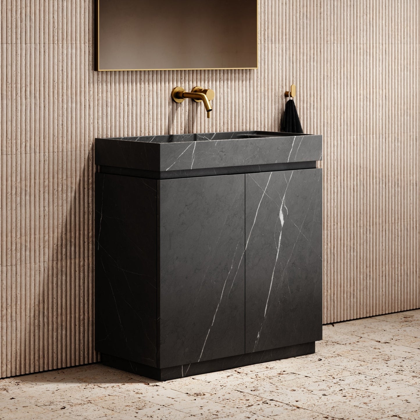 Artista Pietra Grey Marble Bathroom Vanity Unit 800mm