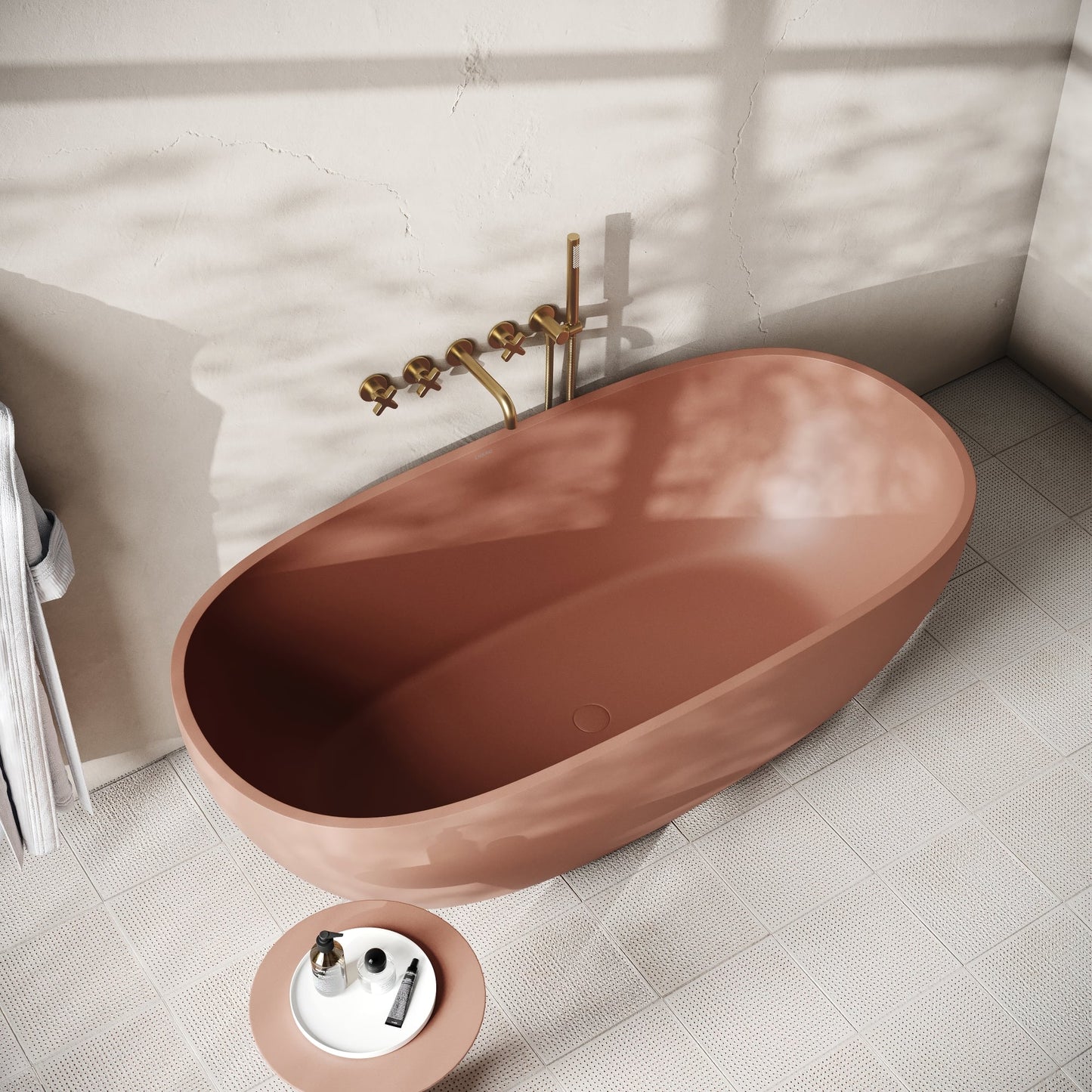Avolto Terracotta Concrete Freestanding Bath 1650mm