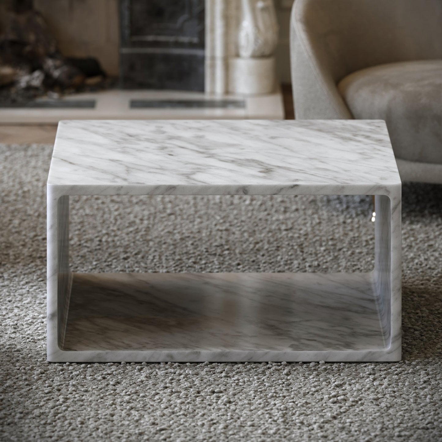 Azzurra Carrara Marble Coffee Table 800mm