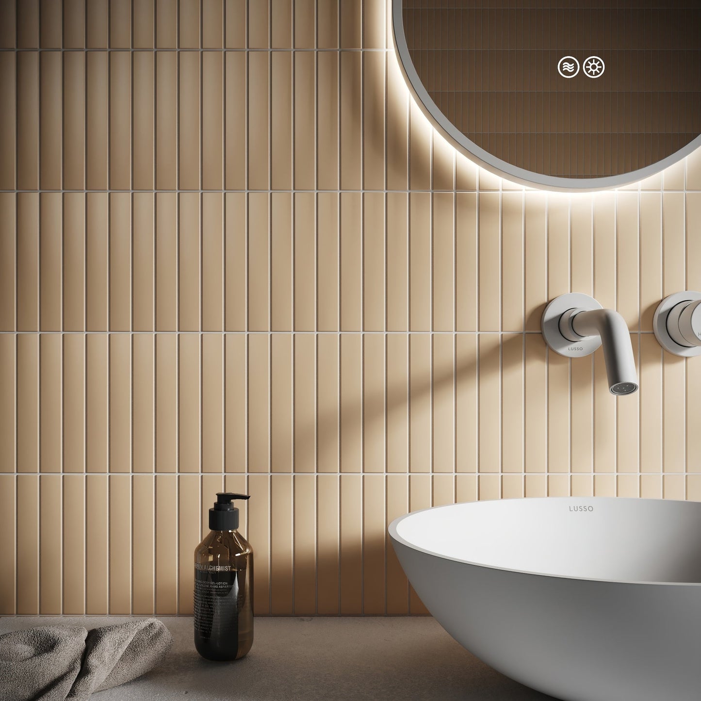 Baton Mosaic Natural Sand Matte Porcelain Wall Tile